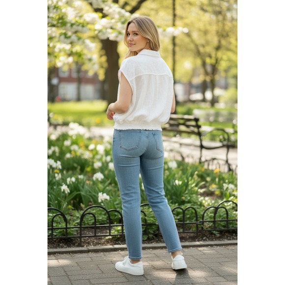 Wrangler Retro Womens Cowgirl Rodeo Cottagecore Smocked Snap Button Top XXL - Picture 2 of 7